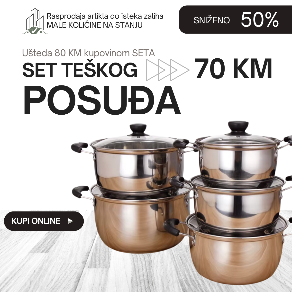 SET teških lonaca 5/1 visokog kvaliteta SNIŽENO