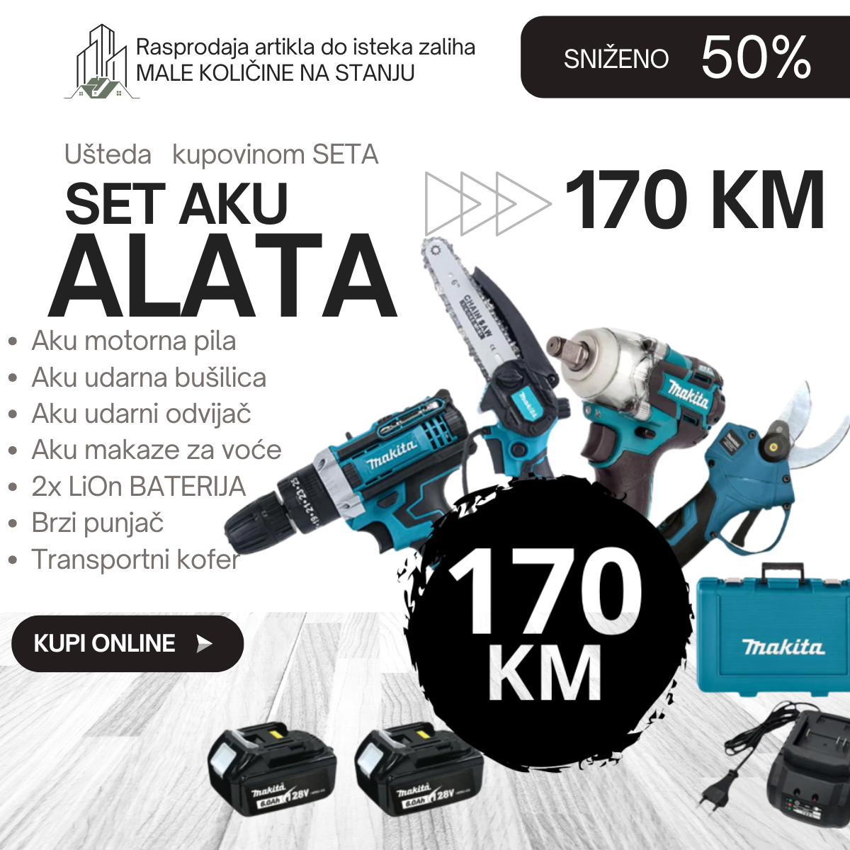 4u1 VRTNI SET AKU ALATA